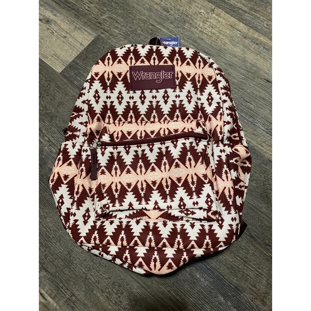 Wrangler Aztec Burgundy/Pink Print Backpack